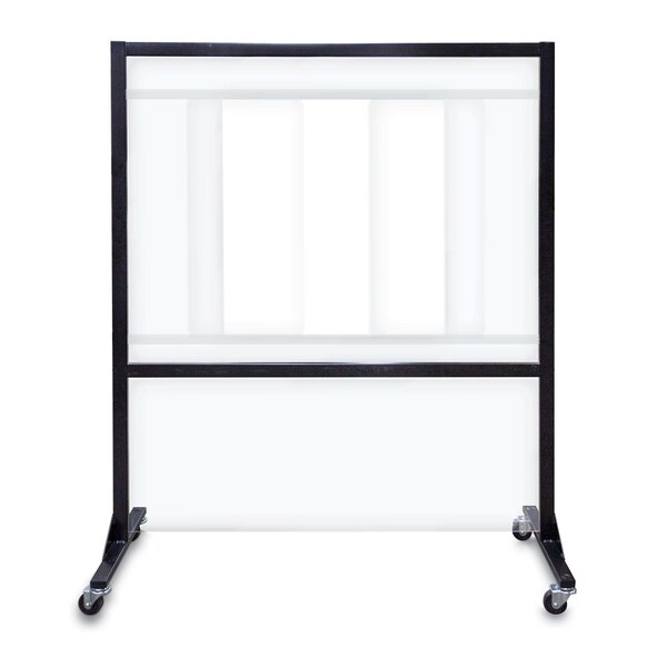 Slim Enclosed Corkboard, 36"x48", Black Alum Frame/Amethyst